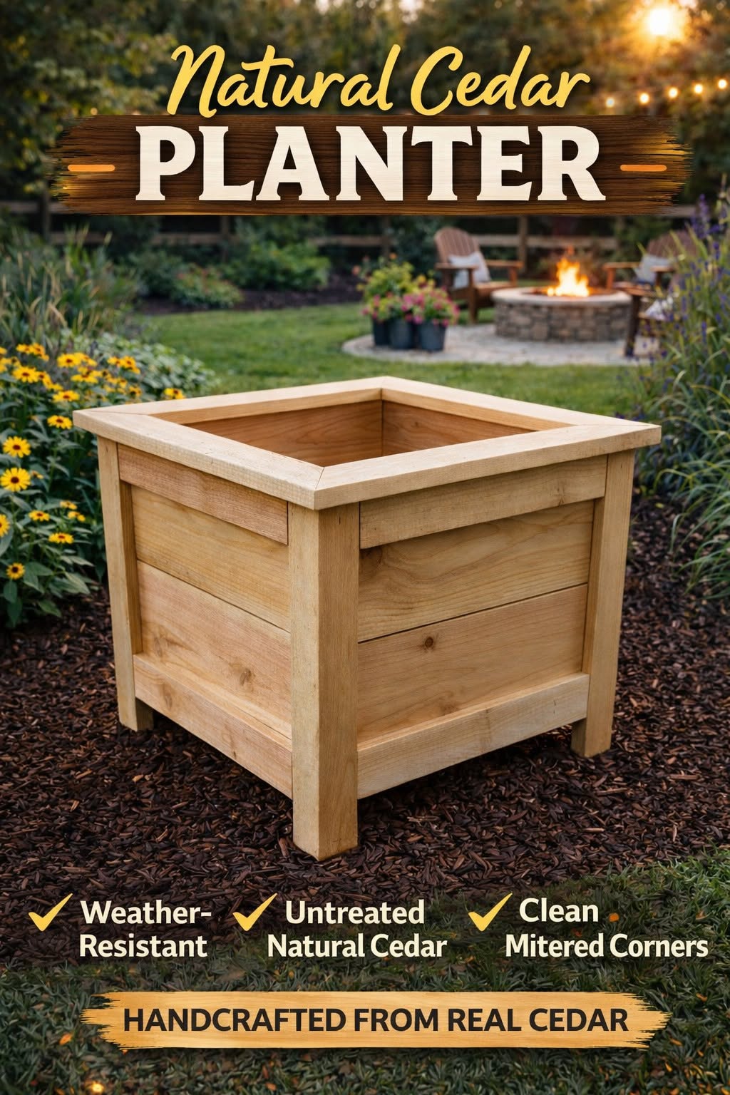 Natural Cedar Planter