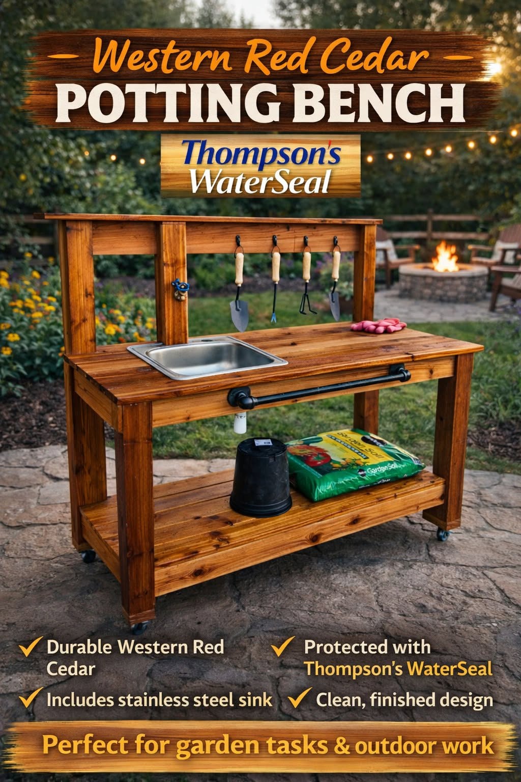Western Red Cedar Potting Bench